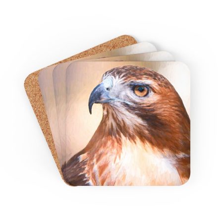 redtailed hawk coaster set