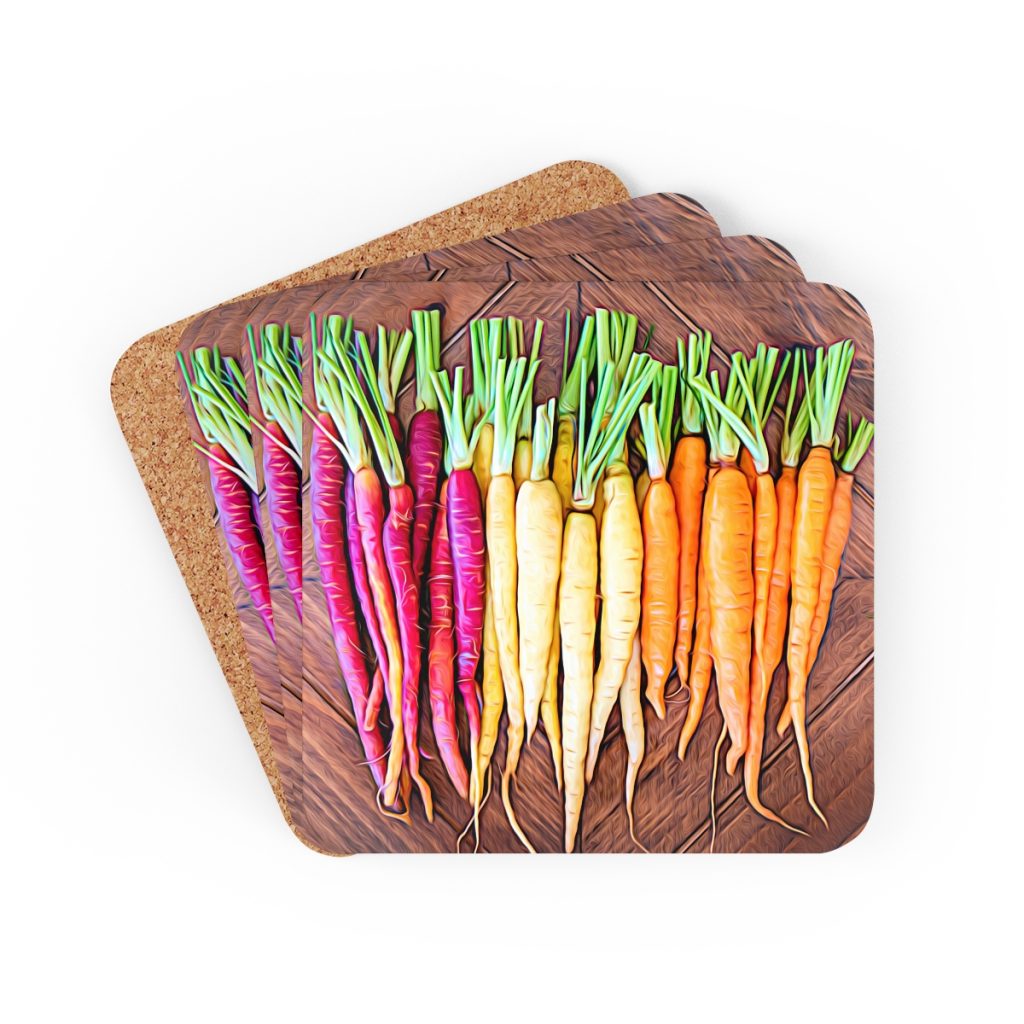 colorful carrots coaster set