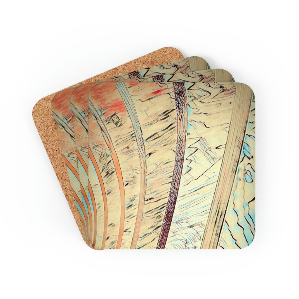 wooden waves coaster set stack