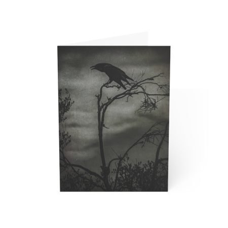 mysterious raven greeting card front