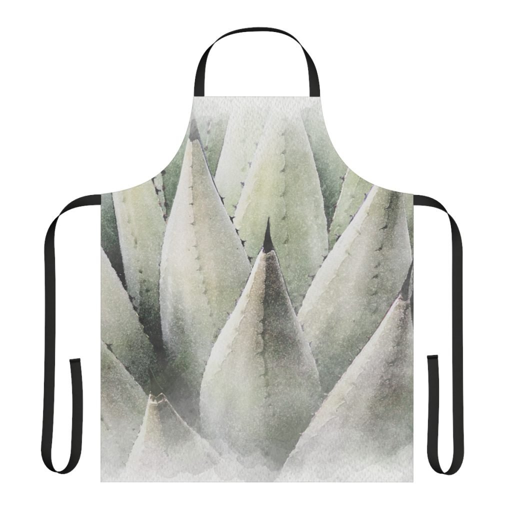 agave watercolor apron front view