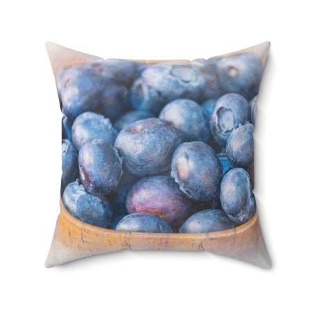bowl of blueberries square pillow 20x20 back view