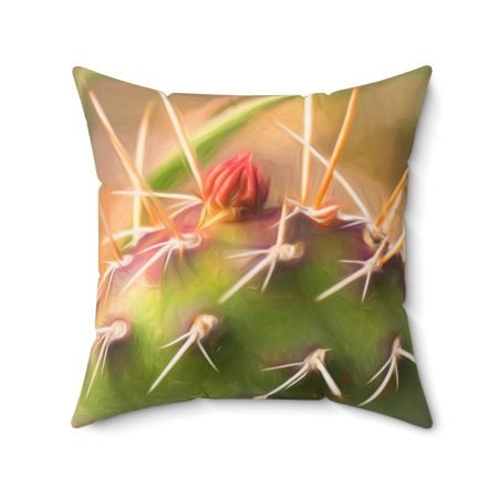 cactus bud square pillow 20x20 back view
