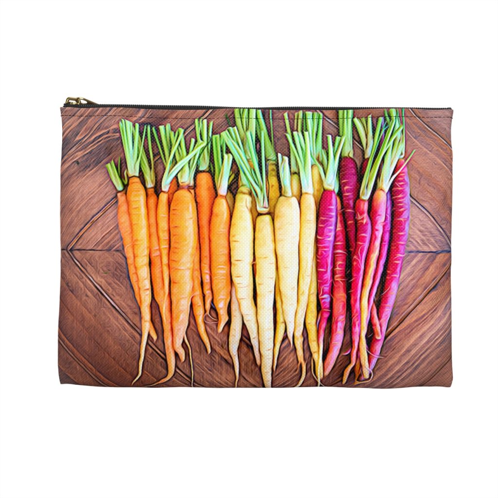 colorful carrots pouch back view