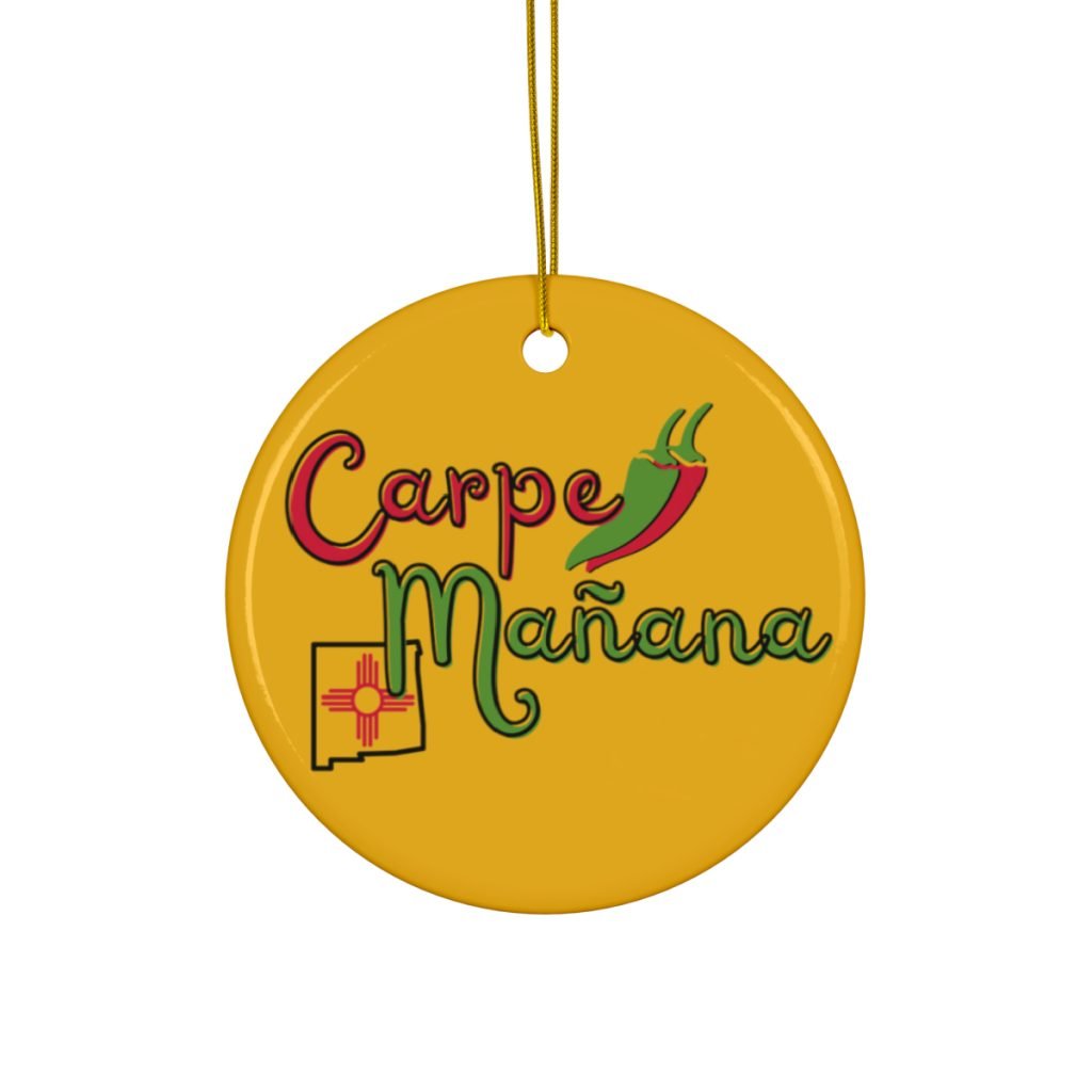 carpe mañana circle ornament