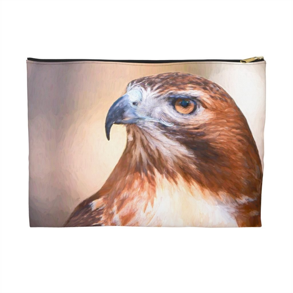 red-tailed hawk pouch front view