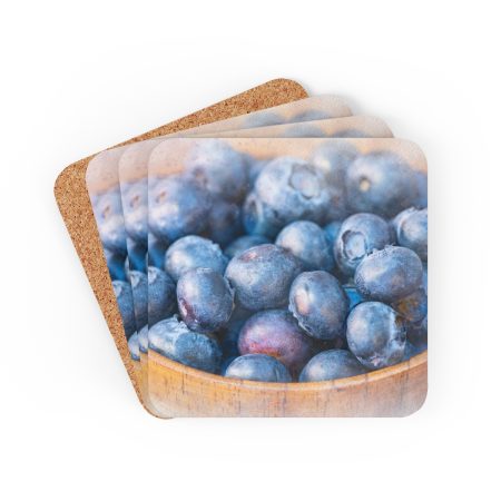 bowl of blueberries coaster set