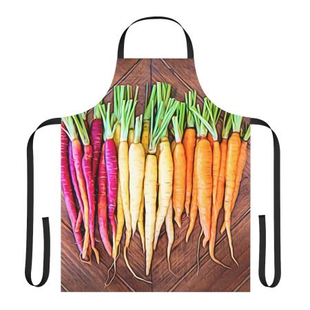 colorful carrots apron front view