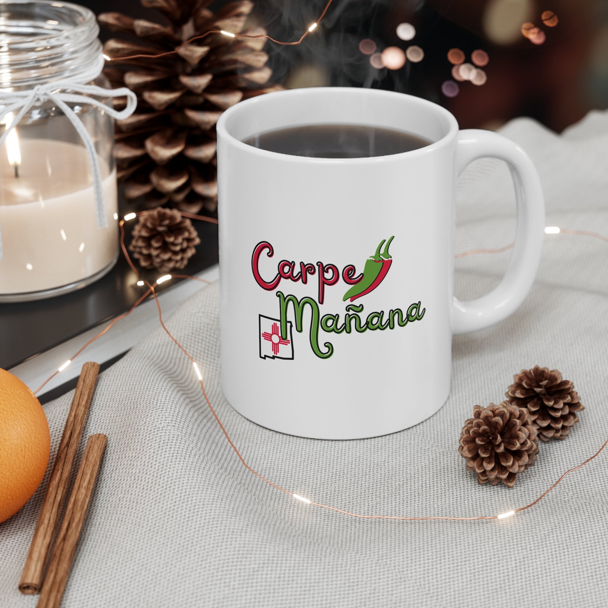 carpe mañana-coffee mug-seasonal - Val Weston Photographic Art carpe mañana coffee mug seasonal