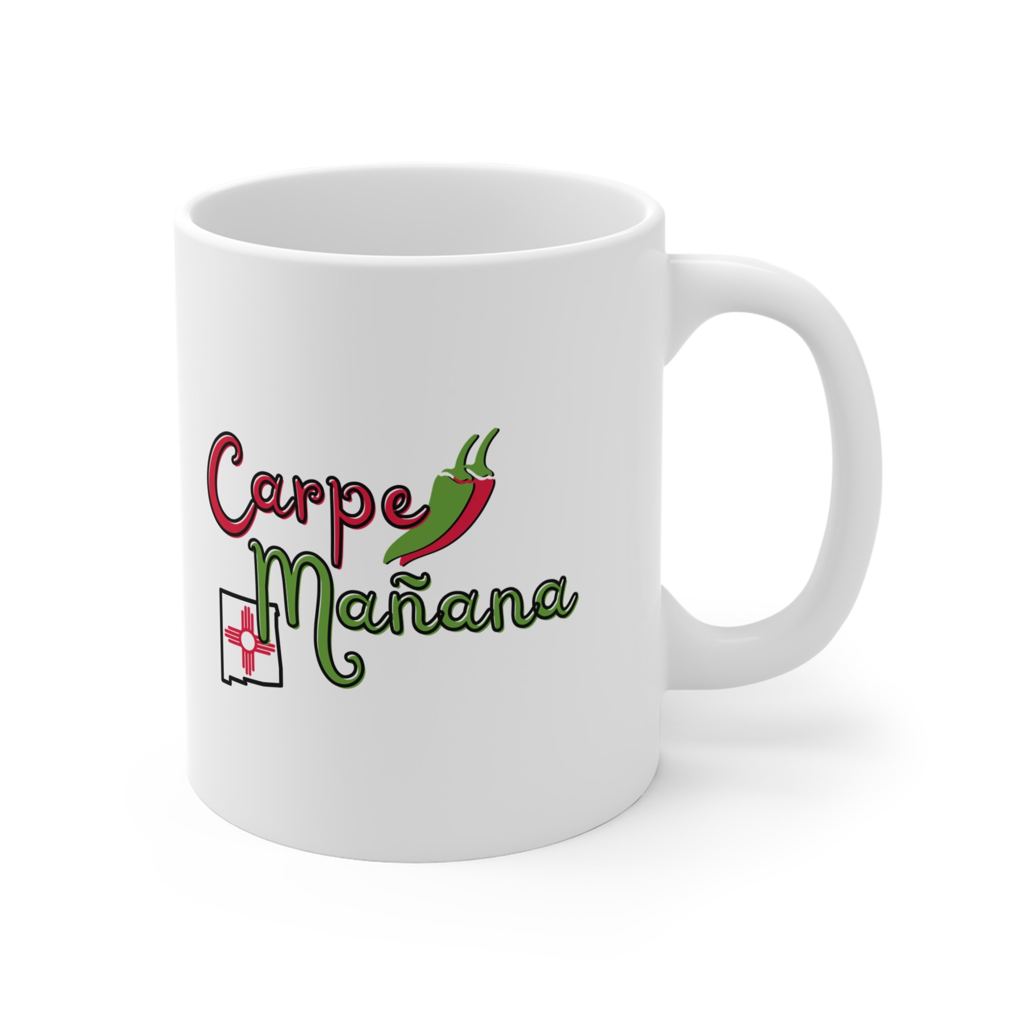 carpe mañana-coffee mug-right - Val Weston Photographic Art carpe mañana coffee mug right hand view