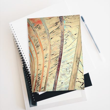 wooden waves hardcover journal on stack of books