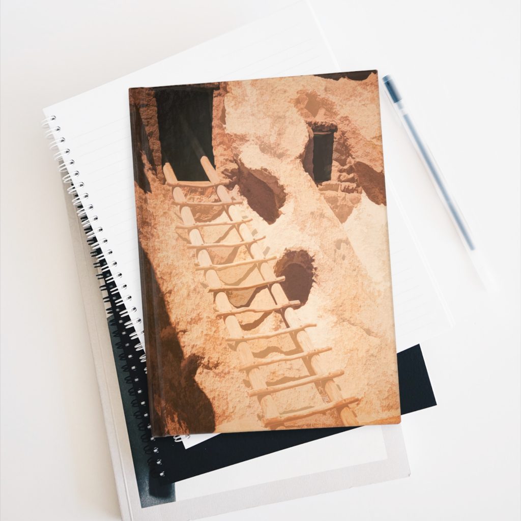 Cliff Dwellings Ladder hardcover journal on stack of books