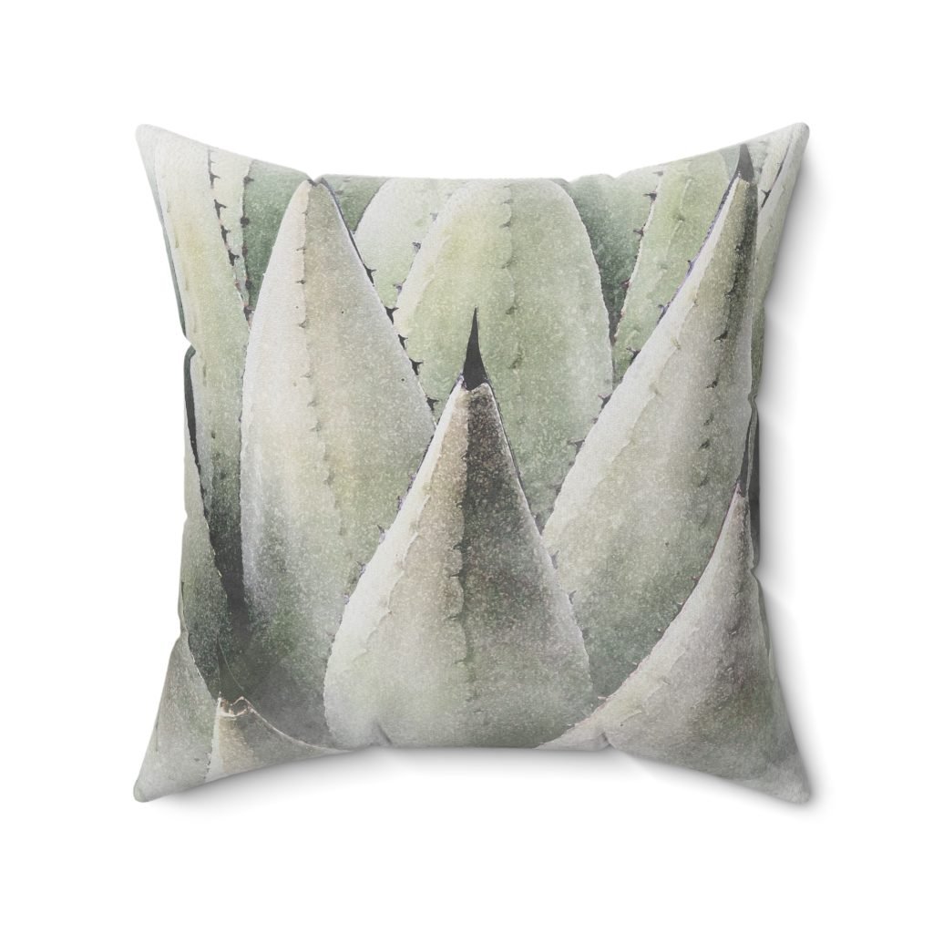 agave watercolor square pillow 20x20