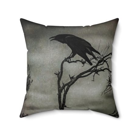 mysterious raven square pillow 20x20
