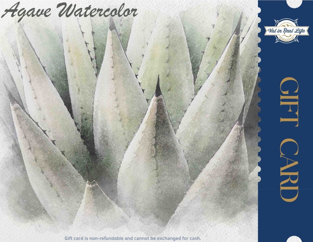 Agave Watercolor gift card - Val Weston Photographic Art Agave Watercolor gift card