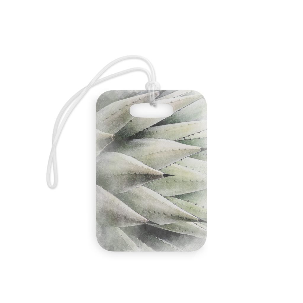 agave watercolor bag tag front view