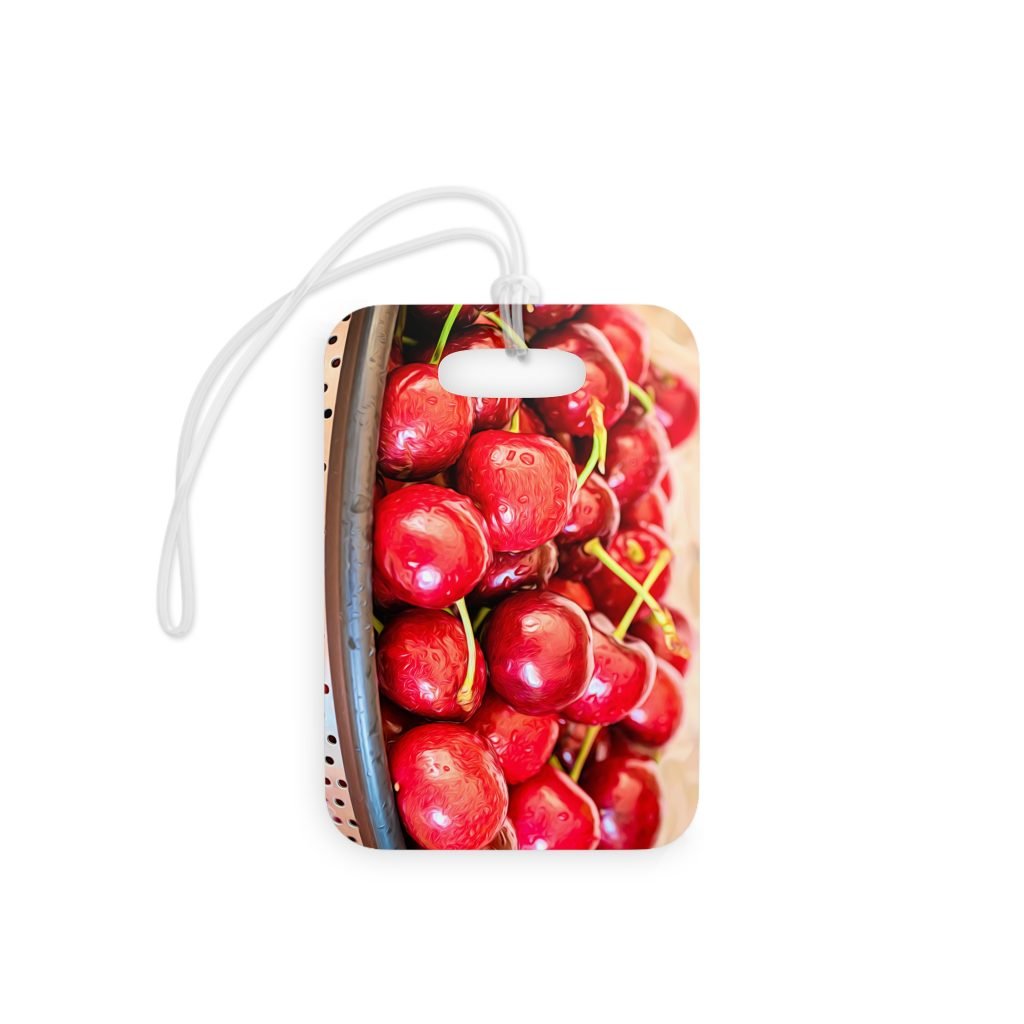 Fresh Cherries bag tag front view