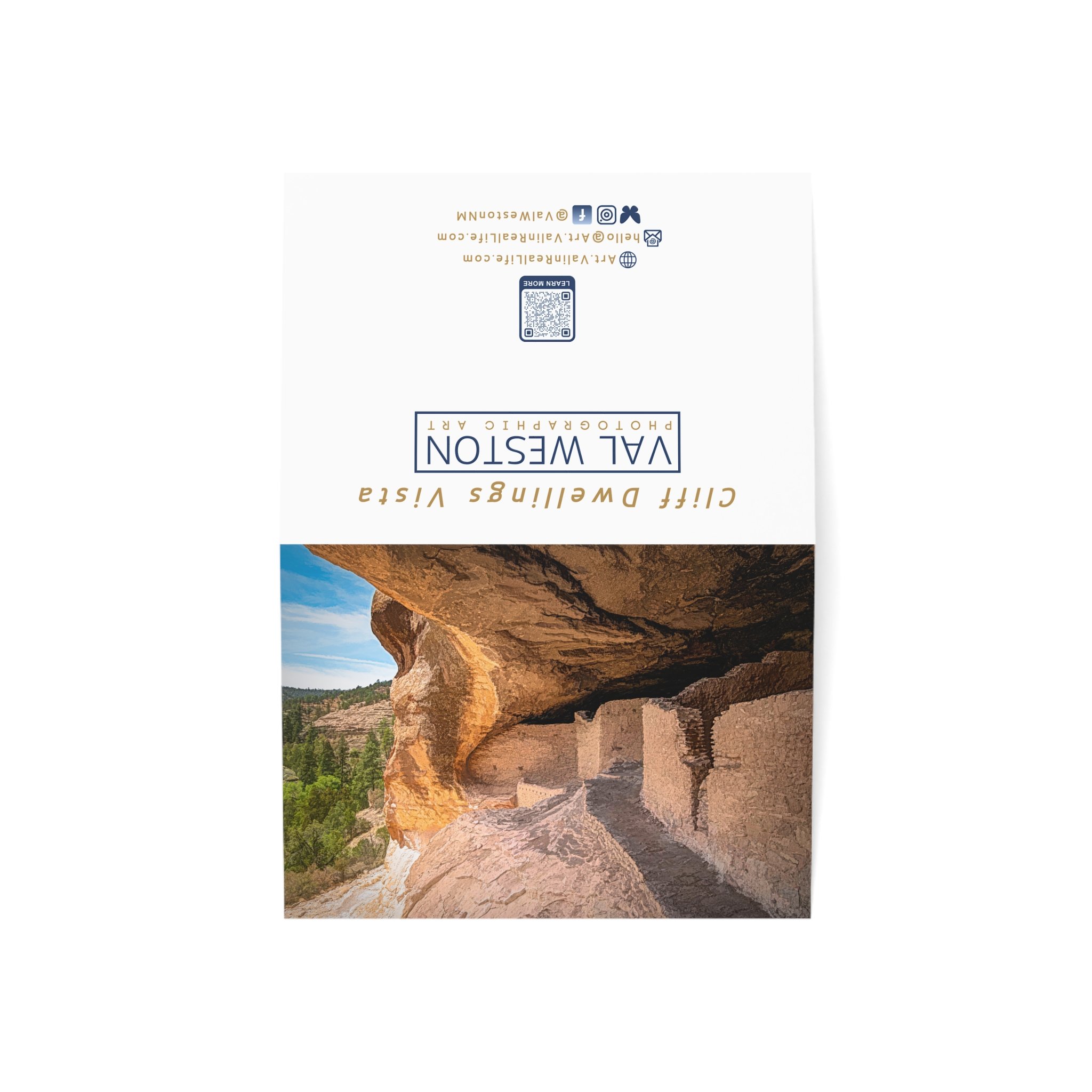 Cliff Dwellings Vista-greeting card-open cover - Val Weston Photographic Art Cliff Dwellings Vista greeting card open cover