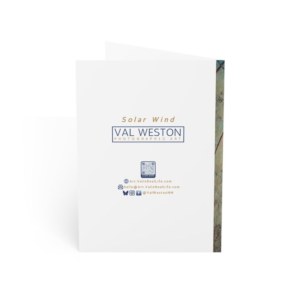 Solar Wind-greeting card-back - Val Weston Photographic Art Solar Wind greeting card back