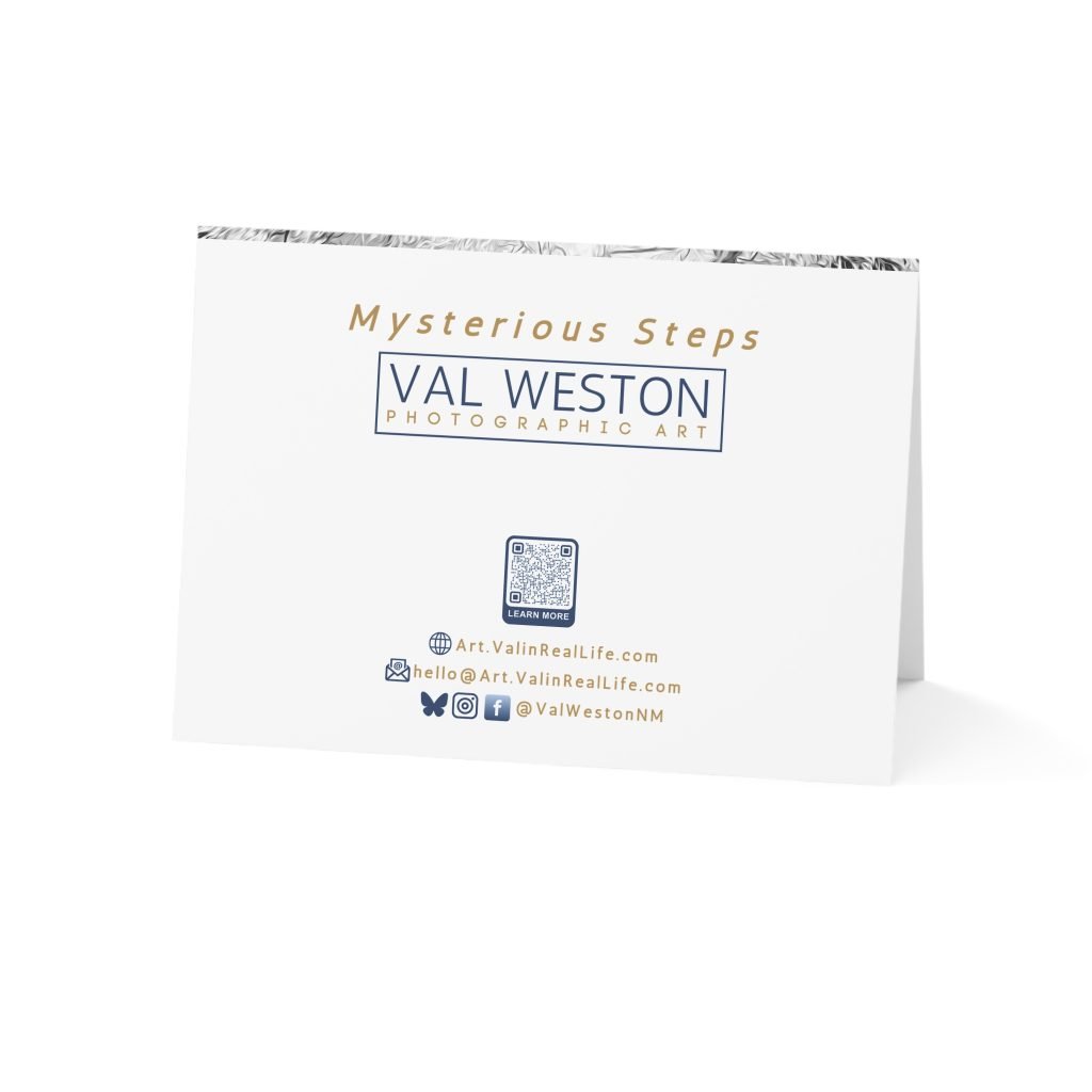 Mysterious Steps-greeting card-back - Val Weston Photographic Art Mysterious Steps greeting card back