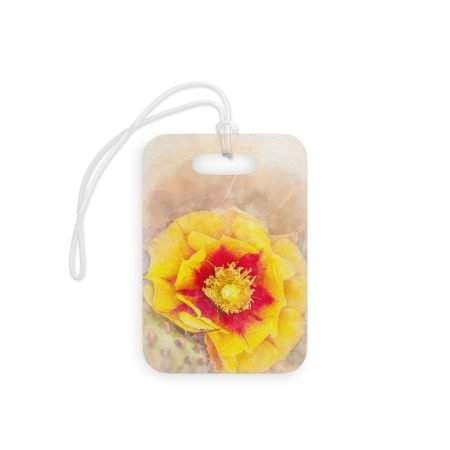 Cactus Bloom bag tag front view
